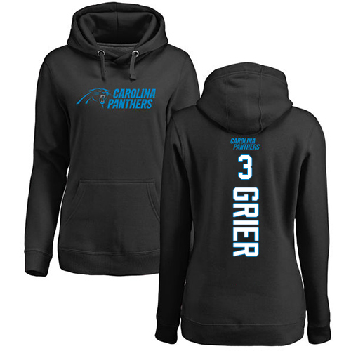 Carolina Panthers Black Women Will Grier Backer NFL Football #3 Pullover Hoodie Sweatshirts